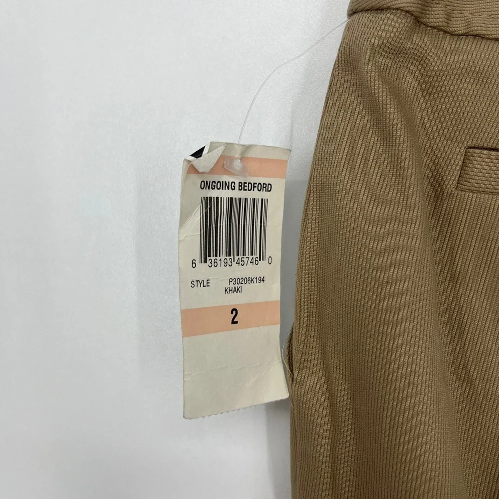 Alfani Women Khaki Ongoing‎ Bedford Dress Pants P30206K194 Size 2 New